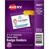 Avery Badge Holders, Top Load, Landscape, Pre-Punched, 3"x4", 25/PK AVE74471